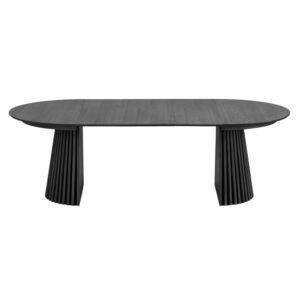 Wohnli Möbelsuche - Ausziehtisch Ø120cm (160/200/240) geräucherte schwarze Eiche