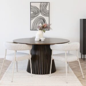wohnli-moebel-suche-M25206778-1 Runder Esstisch für 4?6 Personen Ø 140 cm geräucherte Eiche 140x75x140cm Holz Braun Moloo Möbel Esszimmermöbel Esstische