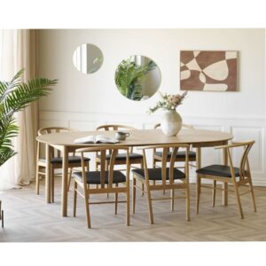 wohnli-moebel-suche-M25206779-1 Ausziehbarer Esstisch Ø 120 cm (170?220 cm) Eiche natur 120x75x120cm Holz Braun Moloo Möbel Esszimmermöbel Esstische