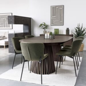 wohnli-moebel-suche-M25206795-1 Ausziehtisch Ø120cm (160/200cm) geräucherte Eiche 120x75x120cm Holz Braun Moloo Möbel Esszimmermöbel Esstische