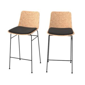 wohnli-moebel-suche-M25207732 Wohnli Möbelsuche - 2er Set Barstühle aus 66 cm in natürlichem Material und schwarz