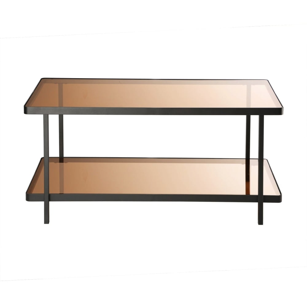 wohnli-moebel-suche-M25207920 Wohnli Möbelsuche - Couchtisch mit 2 rauchglas Platten L100 cm - Schwarz