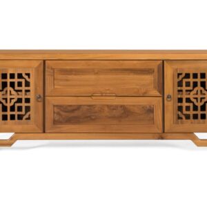 wohnli-moebel-suche-M25207937-1 TV-Schrank aus massivem Teakholz mit zwei Türen 180 cm 180x60x38cm Holz Braun GINER Y COLOMER Möbel Wohnzimmermöbel TV-Möbel