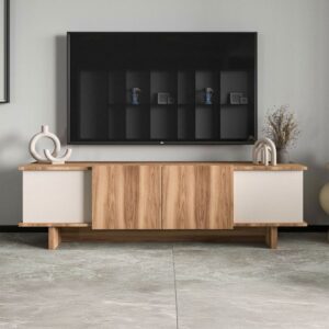 wohnli-moebel-suche-M25208002-1 TV-Möbel mit Holz- und Beige-Stil 180 cm Schränken 180x33x50cm Spanplatte Beige Concept Usine Möbel Wohnzimmermöbel TV-Möbel