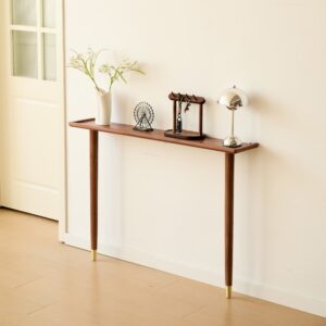 wohnli-moebel-suche-M26000246-1 Konsole zur Wandmontage im Skandinavischen Stil aus Nussholz 20x79x110cm Holz Braun Nordlys Möbel Wohnzimmermöbel Konsolentische