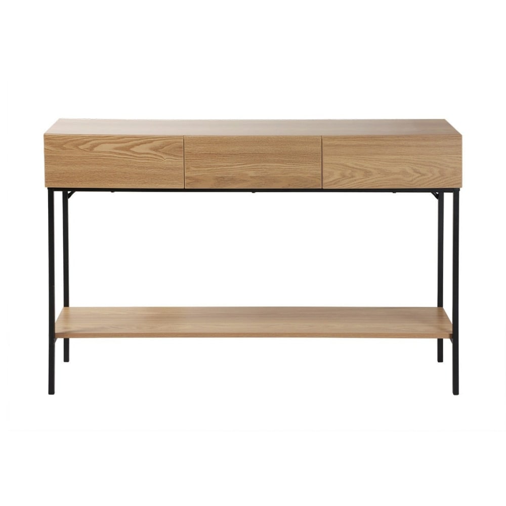 wohnli-moebel-suche-M26002532 Wohnli Möbelsuche - Konsole Holzdekor und schwarzem Metall L120 cm