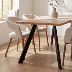 Set aus 2 Stoffstühlen H60 cm - Weiß 60x60x82cm Stoff Weiß Calicosy Möbel Esszimmermöbel Stühle