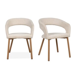 Wohnli Möbelsuche - Set aus 2 Stoffstühlen H60 cm - Weiß