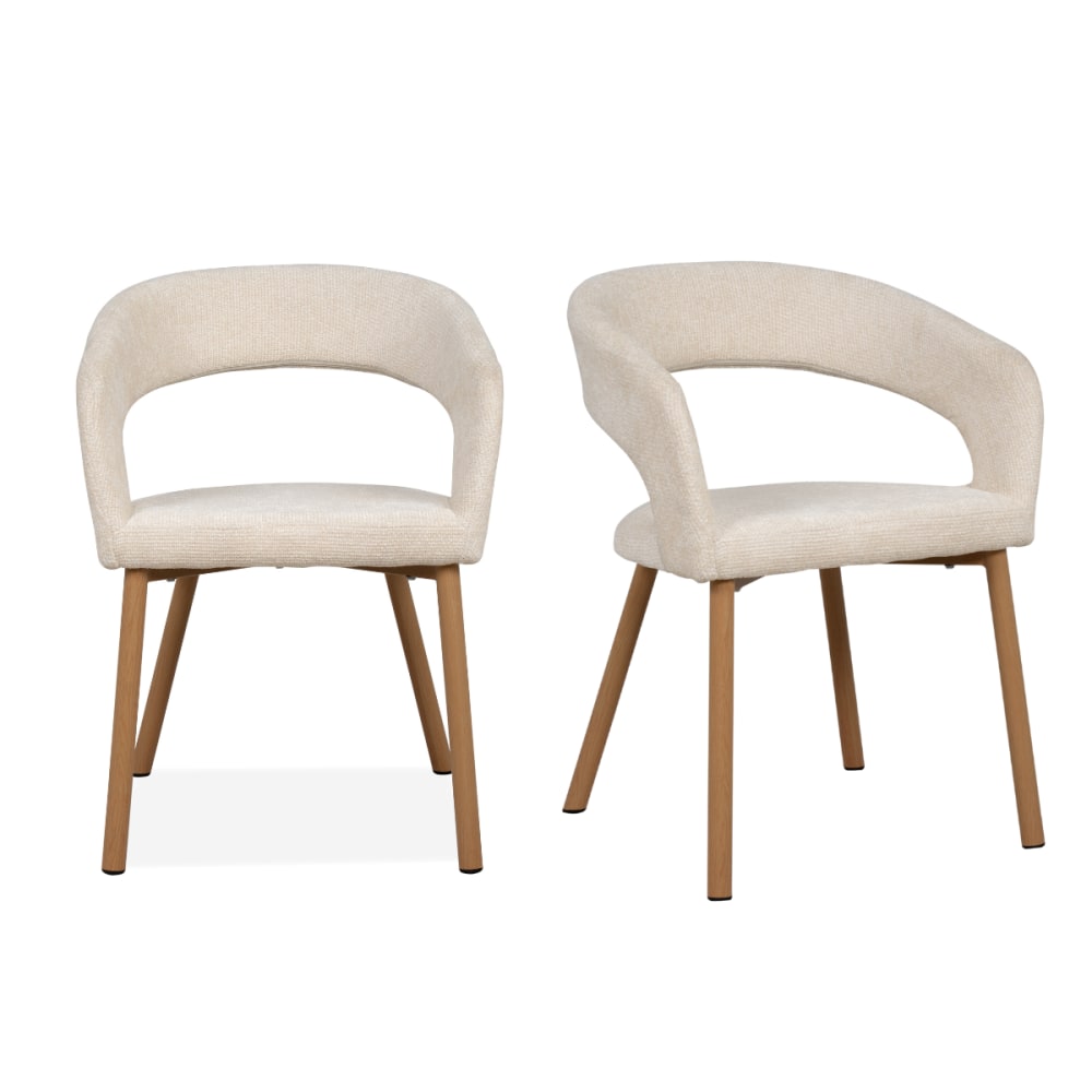 wohnli-moebel-suche-M26002625 Wohnli Möbelsuche - Set aus 2 Stoffstühlen H60 cm - Weiß