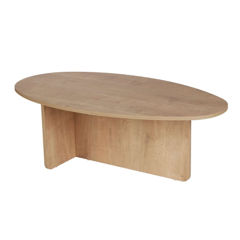 wohnli-moebel-suche-M26002640 Wohnli Möbelsuche - Couchtisch mit ovaler Platte L120 cm - Eichenoptik Dekor