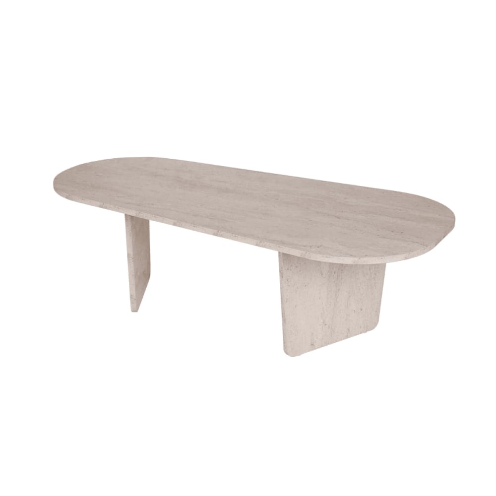 wohnli-moebel-suche-M26002651 Wohnli Möbelsuche - Couchtisch mit abgerundeter Tischplatte L130 cm - Travertindekor