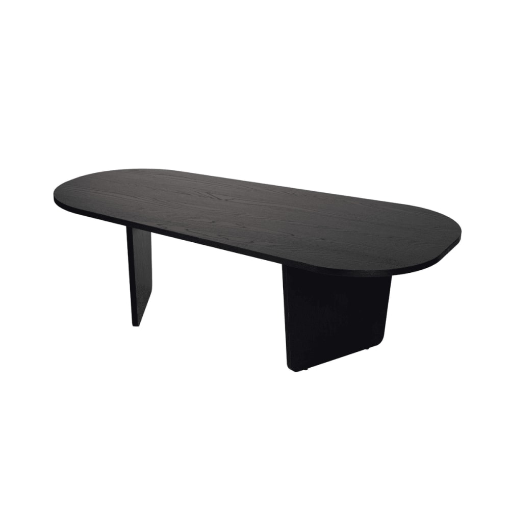 wohnli-moebel-suche-M26002665 Wohnli Möbelsuche - Couchtisch mit abgerundeter Tischplatte L130 cm - Holzdekor Schwarz