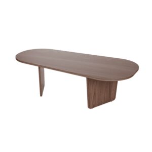 wohnli-moebel-suche-M26002669 Wohnli Möbelsuche - Couchtisch mit abgerundeter Tischplatte L130 cm - Nussbaumdekor