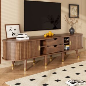 TV-Ständer aus Holz mit Offenen Regalen und Schubladen,Braun 175x45x38cm Spanplatte Braun Urban Meuble Möbel Wohnzimmermöbel TV-Möbel