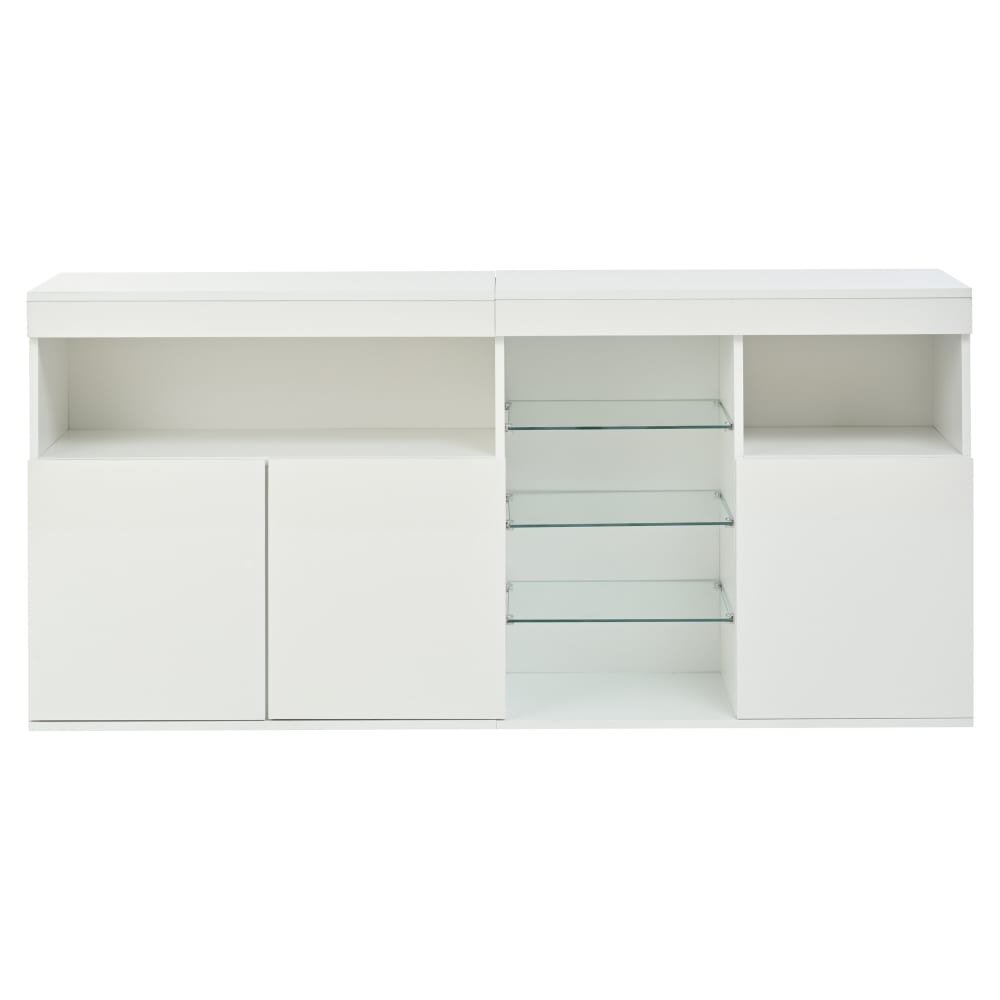 wohnli-moebel-suche-M26003084 Wohnli Möbelsuche - Hochglanz-Sideboard mit LED-Beleuchtung und Regalböden