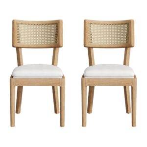 Wohnli Möbelsuche - Set aus 2 Stühlen mit Rattan-Rückenlehne und -Sitzfläche