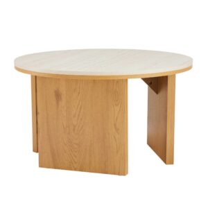 wohnli-moebel-suche-M26003401 Wohnli Möbelsuche - Runder Couchtisch in Holzoptik 80 cm Durchmesser helles Holz