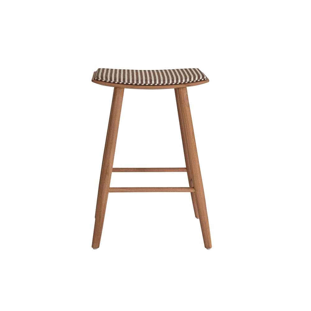 wohnli-moebel-suche-M26003498 Wohnli Möbelsuche - Hocker aus massivem Teakholz mit gestreifter Sitzfläche
