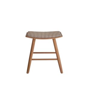 wohnli-moebel-suche-M26003500 Wohnli Möbelsuche - Hocker aus massivem Teakholz und gestreifter Sitzfläche