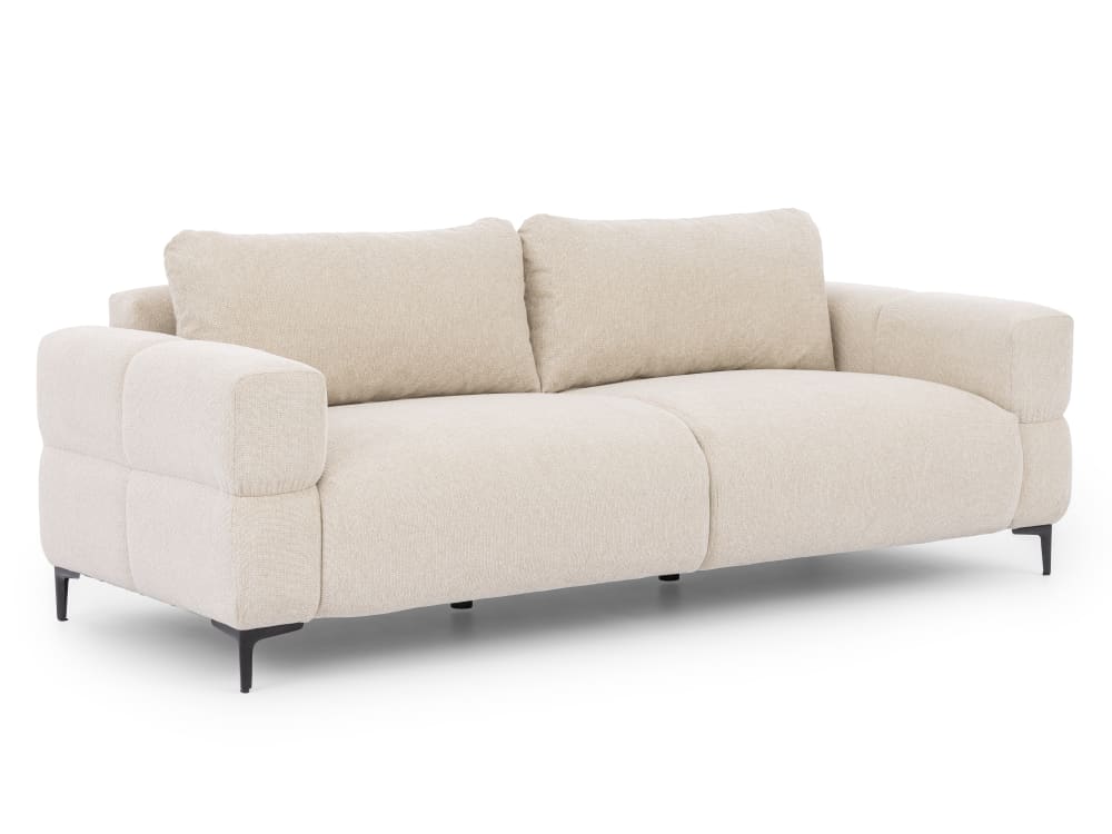 wohnli-moebel-suche-M26004280 Wohnli Möbelsuche - Modernes 3-Sitzer-Sofa in Bubble-Optik aus Hellbeige Strukturstoff
