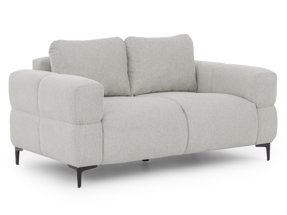 wohnli-moebel-suche-M26004284 Wohnli Möbelsuche - Modernes 2-Sitzer-Sofa in Bubble-Optik aus Hellgrau Strukturstoff