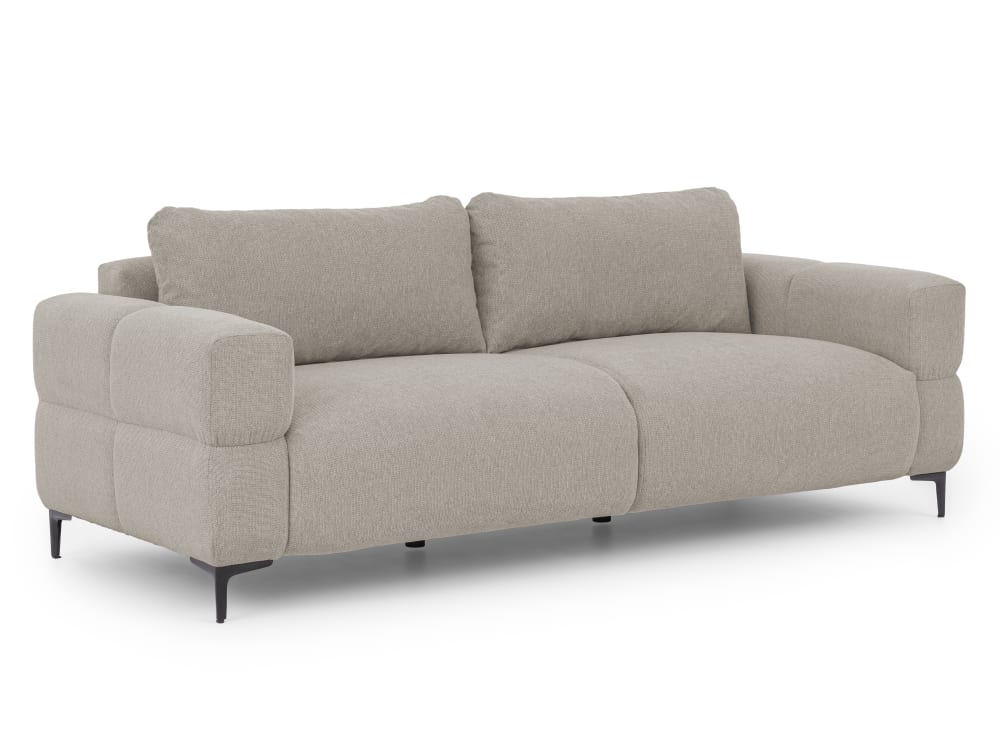 wohnli-moebel-suche-M26004286 Wohnli Möbelsuche - Modernes 3-Sitzer-Sofa in Bubble-Optik aus Taupe Strukturstoff