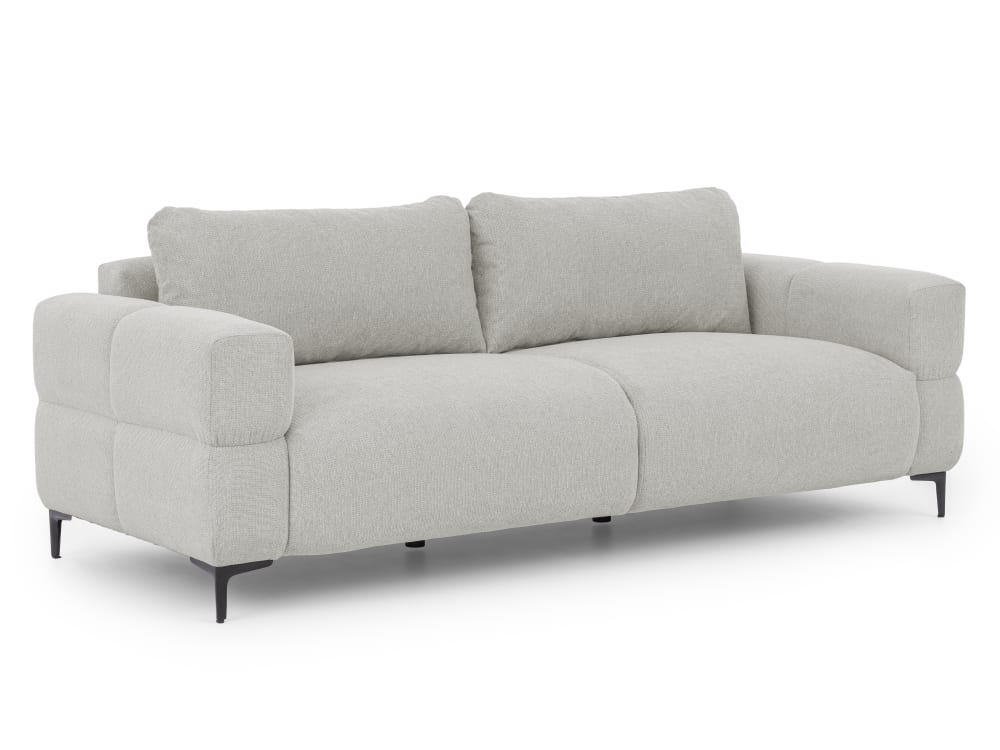 wohnli-moebel-suche-M26004297 Wohnli Möbelsuche - Modernes 3-Sitzer-Sofa in Bubble-Optik aus Hellgrau Strukturstoff
