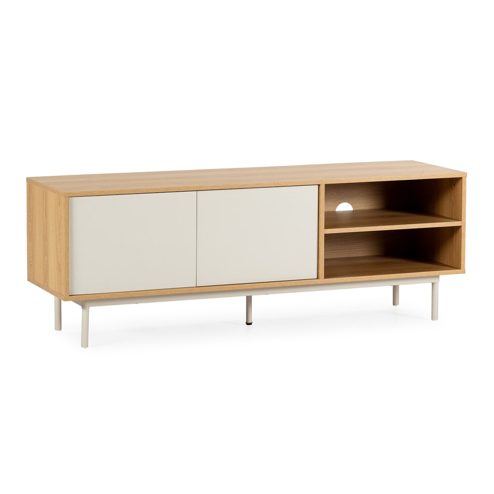 wohnli-moebel-suche-M26004407 Wohnli Möbelsuche - TV-Schrank 2 Türen Eiche-Optik/grau