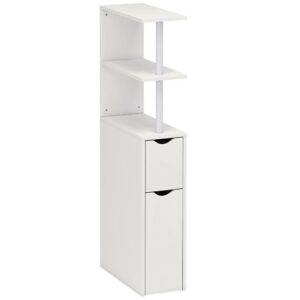 Wohnli Möbelsuche - Weißer Badezimmer-Kommode mit Rollschublade & Ingenieurholz