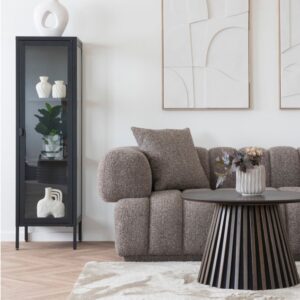wohnli-moebel-suche-M26004894-1 1-türige Glasvitrine schwarzer Stahl 40 x 140 cm 35x140x40cm Metall Schwarz Moloo Möbel Esszimmermöbel Vitrine und Vitrinenschrank