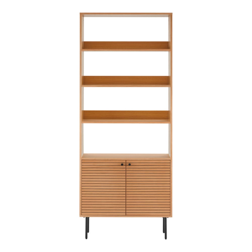 wohnli-moebel-suche-M26004905 Wohnli Möbelsuche - 2-türiges Bücherregal aus Eiche natur 80 x 200 cm