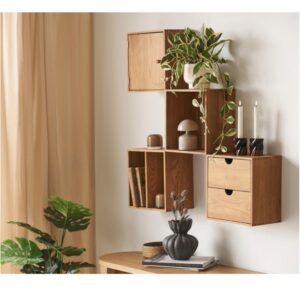wohnli-moebel-suche-M26004906-1 Wandwürfel mit 1 Nische aus massiver Eiche 30 x 30 cm 18x30x30cm Holz Braun Moloo Möbel Wohnzimmermöbel Bücherregale