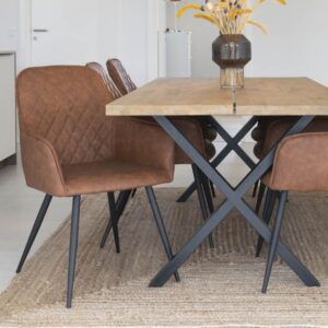 wohnli-moebel-suche-M26004917-1 Vintage brauner PU-Stuhl (x2) 57x87x65cm PVC - Polyvinlychlorid Braun Moloo Möbel Esszimmermöbel Stühle