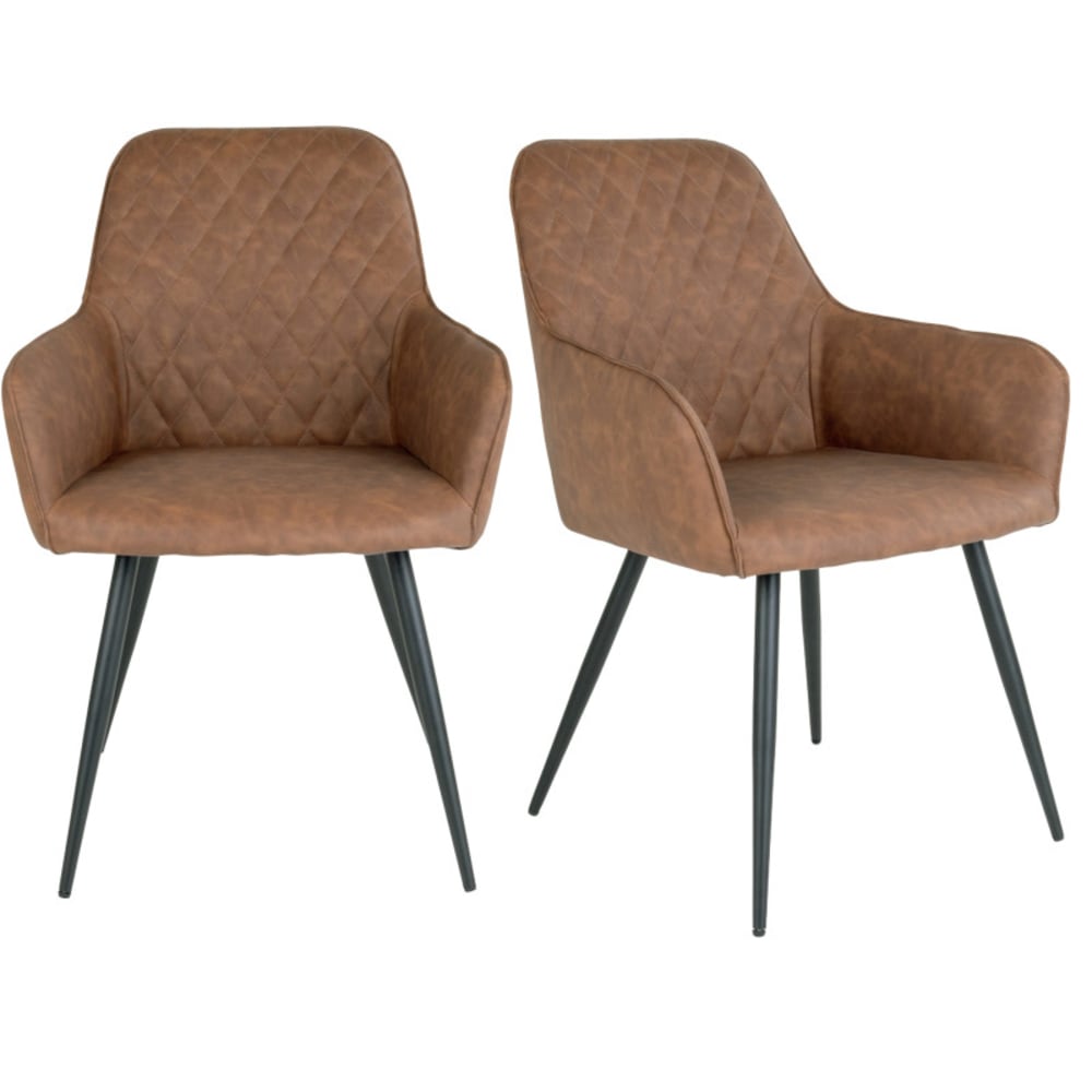 Wohnli Möbelsuche - Vintage brauner PU-Stuhl (x2)