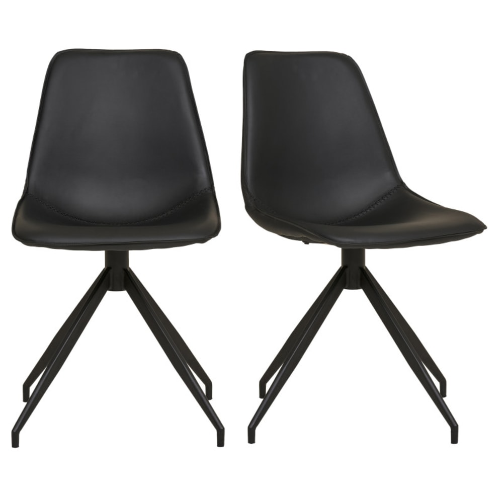 wohnli-moebel-suche-M26004920 Wohnli Möbelsuche - 360-Drehstuhl in schwarzem Kunstleder (x2)