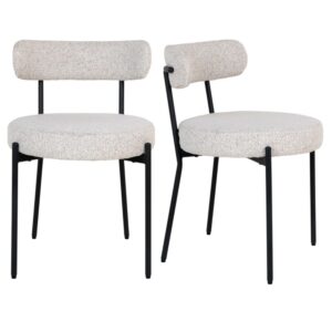 wohnli-moebel-suche-M26004923 Wohnli Möbelsuche - Stuhl in ecrufarbenem Bouclé-Stoff (x2)