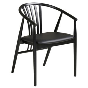 wohnli-moebel-suche-M26004925 Wohnli Möbelsuche - Esszimmerstuhl aus schwarzem Massivholz und schwarzem PU-Leder