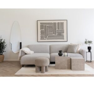 wohnli-moebel-suche-M26004934-1 Ecksofa links in grauem Bouclé-Stoff 150x78x265cm Stoff Grau Moloo Sofas und Sessel Sofas Ecksofas