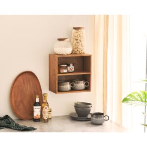 wohnli-moebel-suche-M26004958-1 Wandwürfel mit 2 Nischen aus massiver Eiche 30 x 30 cm 18x30x30cm Holz Braun Moloo Möbel Wohnzimmermöbel Bücherregale