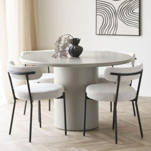 wohnli-moebel-suche-M26004970-1 Runder Esstisch für 4 Personen 120 cm sandfarben 120x75x120cm Holz Beige Moloo Möbel Esszimmermöbel Esstische