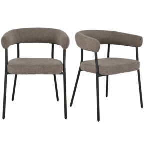 wohnli-moebel-suche-M26004981 Wohnli Möbelsuche - Esszimmerstuhl in taupefarbenem Stoff und schwarzem Stahl (x2)