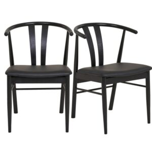 wohnli-moebel-suche-M26004985 Wohnli Möbelsuche - Esszimmerstuhl massiver schwarzer Buche und schwarzem PU (x2)