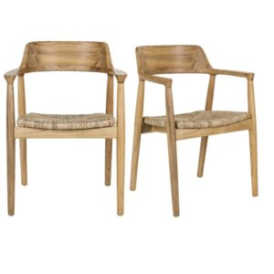 wohnli-moebel-suche-M26005001 Wohnli Möbelsuche - Esszimmerstuhl aus Massivholz und Bananenblatt (x2)
