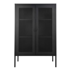 wohnli-moebel-suche-M26005011 Wohnli Möbelsuche - Aufbewahrungsschrank mit 2 schwarzen Stahlgittertüren 80x120 cm