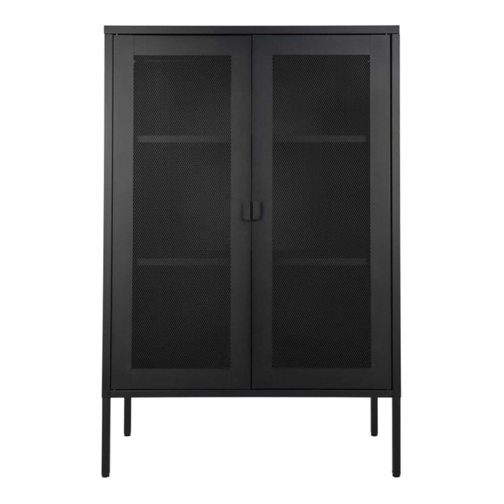 wohnli-moebel-suche-M26005011 Wohnli Möbelsuche - Aufbewahrungsschrank mit 2 schwarzen Stahlgittertüren 80x120 cm