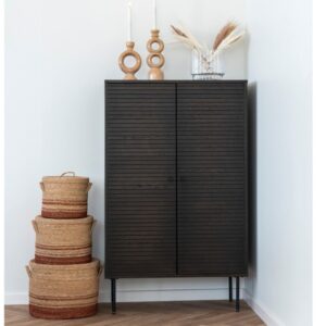 wohnli-moebel-suche-M26005016-1 Hohes Sideboard aus geräucherter Eiche 80 x 130 cm 40x130x80cm Holz Braun Moloo Möbel Esszimmermöbel Sideboards, Highboards & niedrige Anrichten