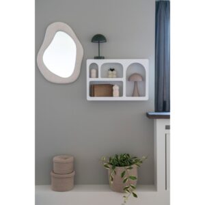wohnli-moebel-suche-M26005020-1 Weißes Wandregal mit 4 dekorativen Nischen 40 x 60 cm 13x40x60cm Holz Weiß Moloo Möbel Wohnzimmermöbel Regale