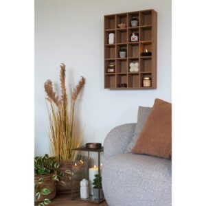 Wandregal mit 20 Fächern aus Naturholz 44 x 63 cm 10x63x44cm Holz Braun Moloo Möbel Wohnzimmermöbel Regale