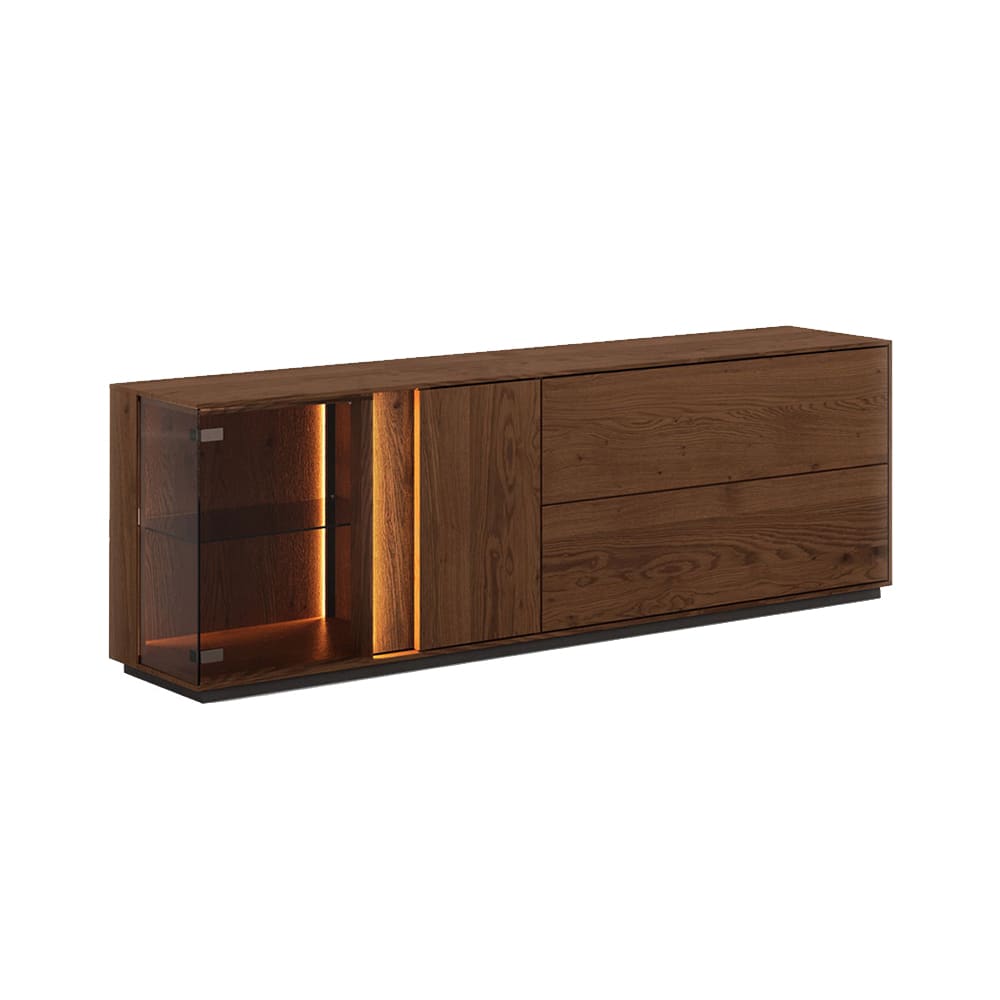 wohnli-moebel-suche-M26005071 Wohnli Möbelsuche - Kommode mit Glastür aus Massivholz 185x43