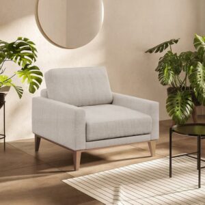 wohnli-moebel-suche-M26005188-1 Sessel aus Polyester Fossilgrau 94x76x84cm Stoff Beige Mesonica Sofas und Sessel Sessel, Poufs und Fußbänke Sessel
